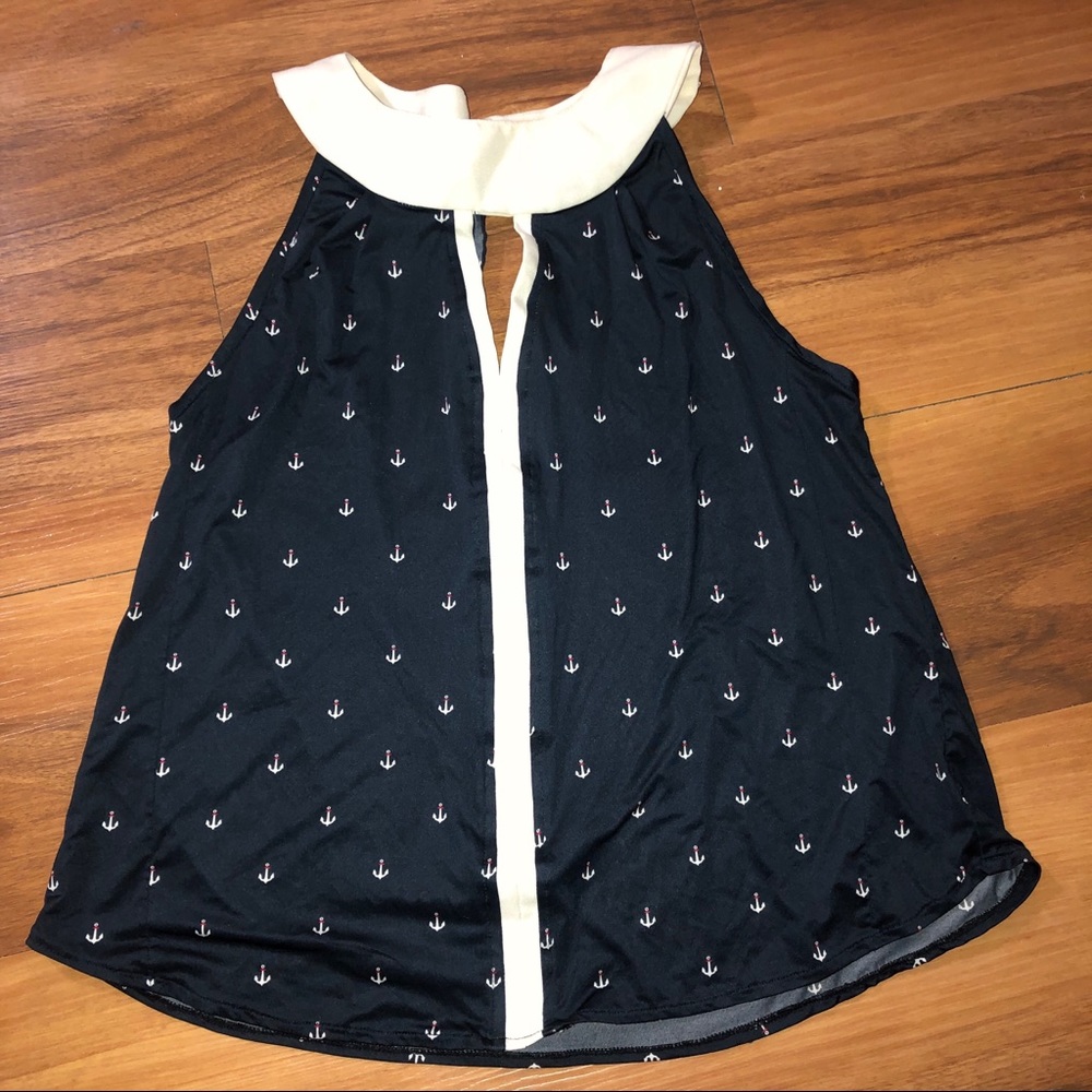 🌸 Anchor Design Sleeveless Top